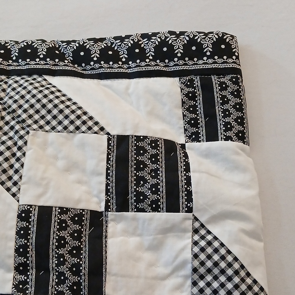 King Black and White Patchwork Shams - Picture 2 of 7